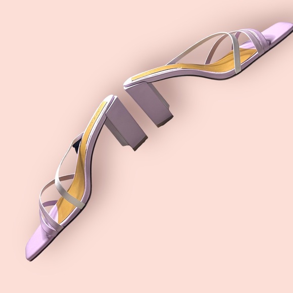 NWT (and box) Jagger The Label “Resort” heel in lilac and pastel blue. Size 9 - Picture 4 of 9